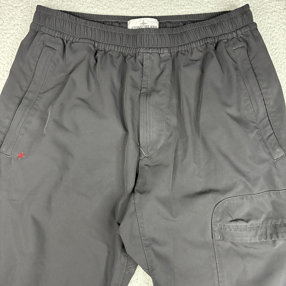 Stone Island Marina Pants Men's 31 Black Tapered Stretch Cargo Joggers Italy - Picture 2 of 16